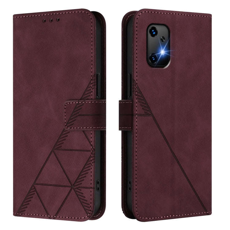 For UMIDIGI Bison X20 Crossbody 3D Embossed Flip Leather Phone Case(Wine Red)