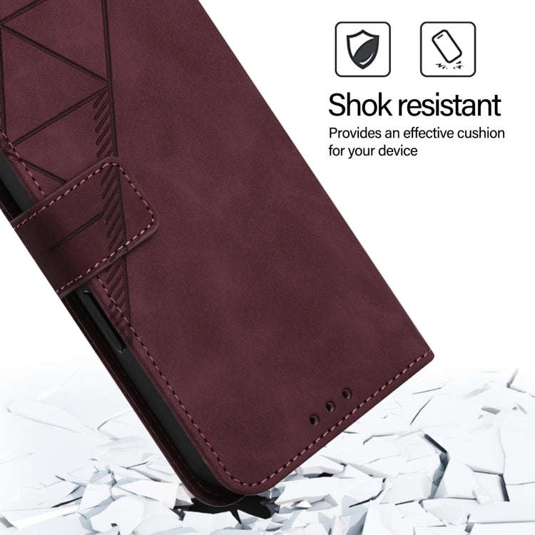For UMIDIGI Bison X20 Crossbody 3D Embossed Flip Leather Phone Case(Wine Red)