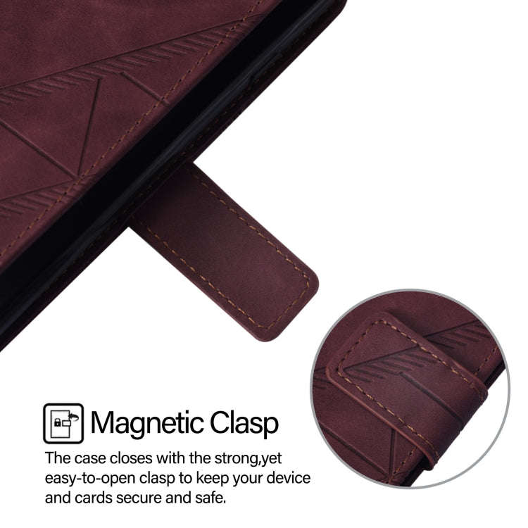 For UMIDIGI Bison X20 Crossbody 3D Embossed Flip Leather Phone Case(Wine Red)