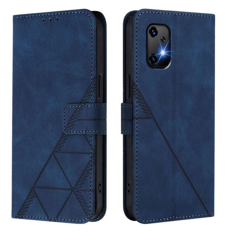 For UMIDIGI Bison X20 Crossbody 3D Embossed Flip Leather Phone Case(Blue)