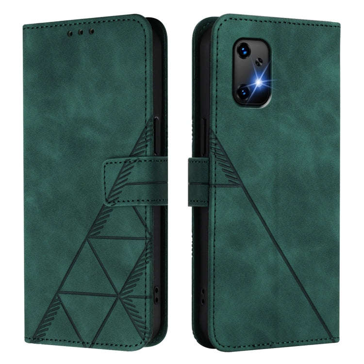For UMIDIGI Bison X20 Crossbody 3D Embossed Flip Leather Phone Case(Green)