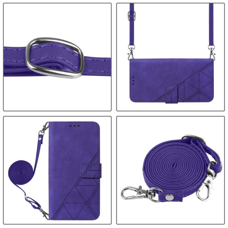 For UMIDIGI Bison X20 Crossbody 3D Embossed Flip Leather Phone Case(Purple)
