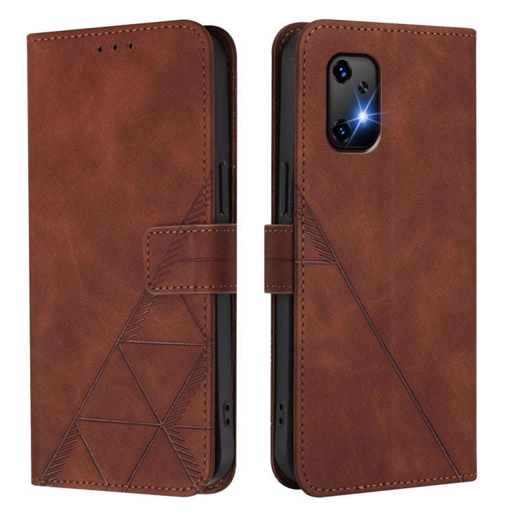 For UMIDIGI Bison X20 Crossbody 3D Embossed Flip Leather Phone Case(Brown)