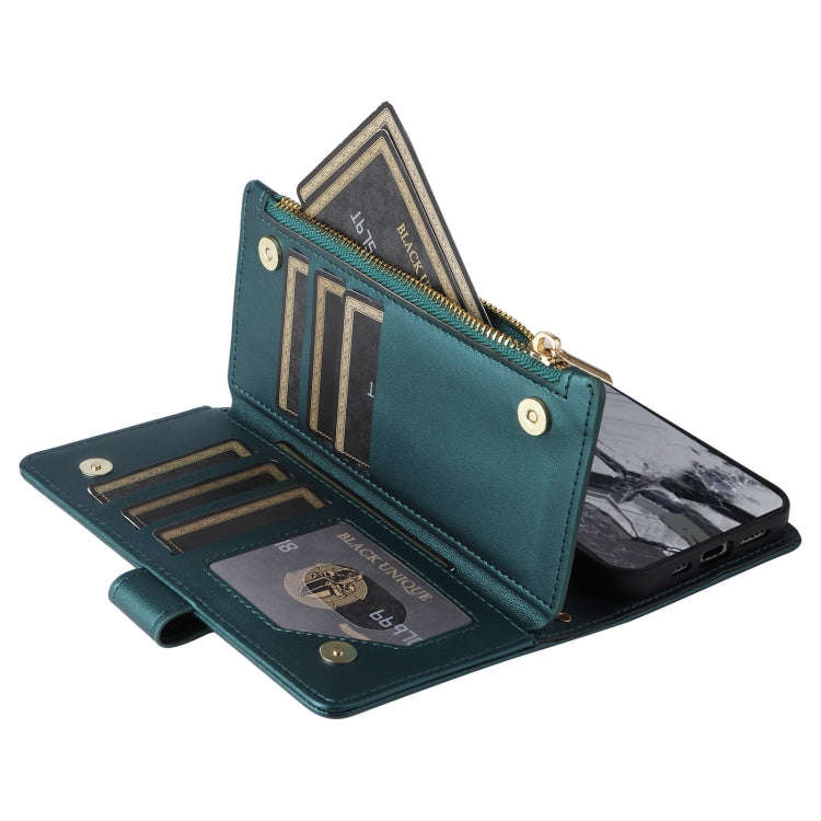 For Google Pixel 8 Pro Crossbody Zipper Wallet Rhombus Leather Phone Case(Green)