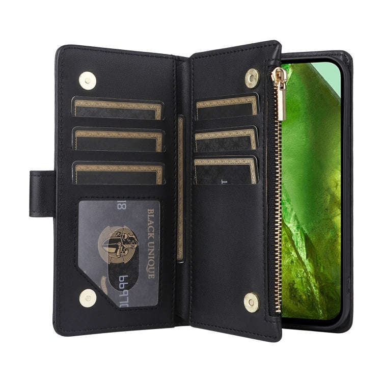 For Google Pixel 8a Crossbody Zipper Wallet Rhombus Leather Phone Case(Black)