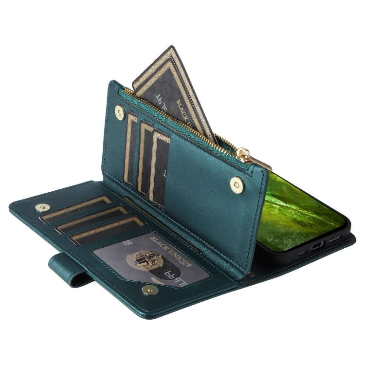 For Google Pixel 8a Crossbody Zipper Wallet Rhombus Leather Phone Case(Green)