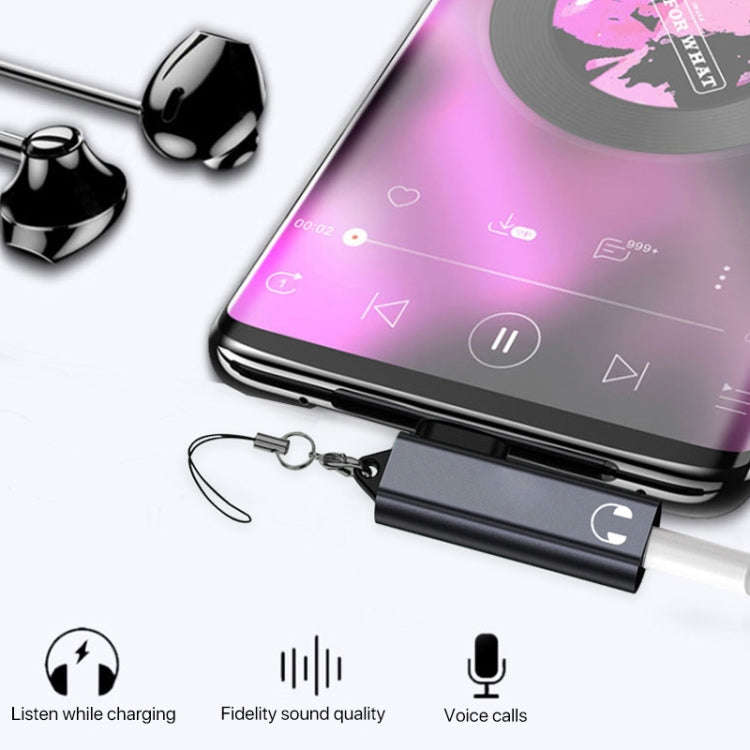 USB / Type-C to 3.5mm Earphones Audio Adapter(Grey)