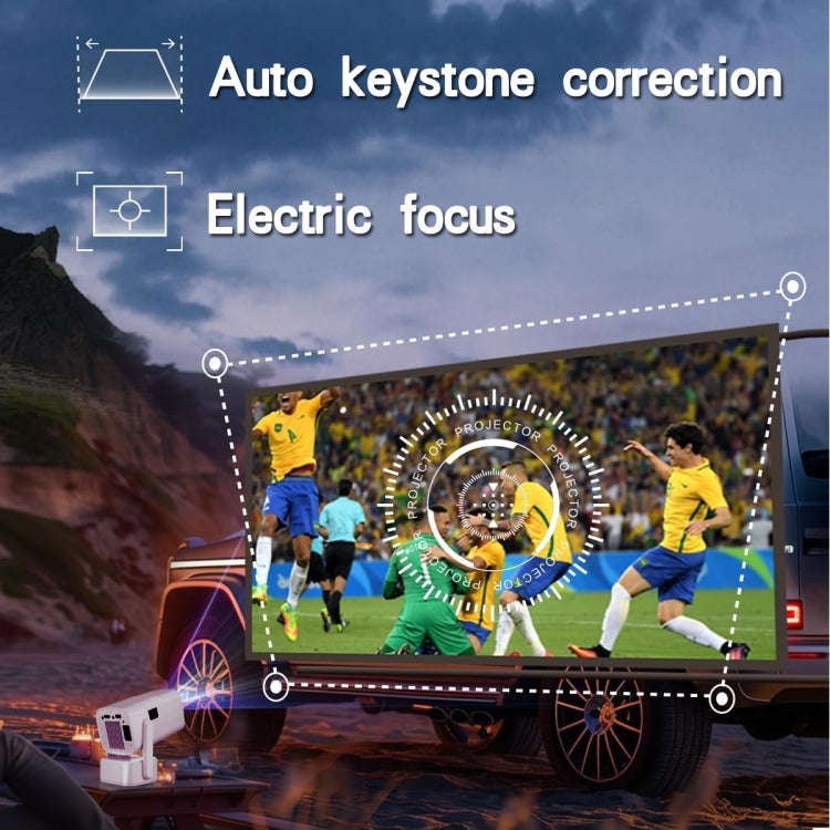 Y7S 720P Android 11 OS Portable Home WiFi Projector with Speaker, CPU:Allwinner H713(EU Plug)
