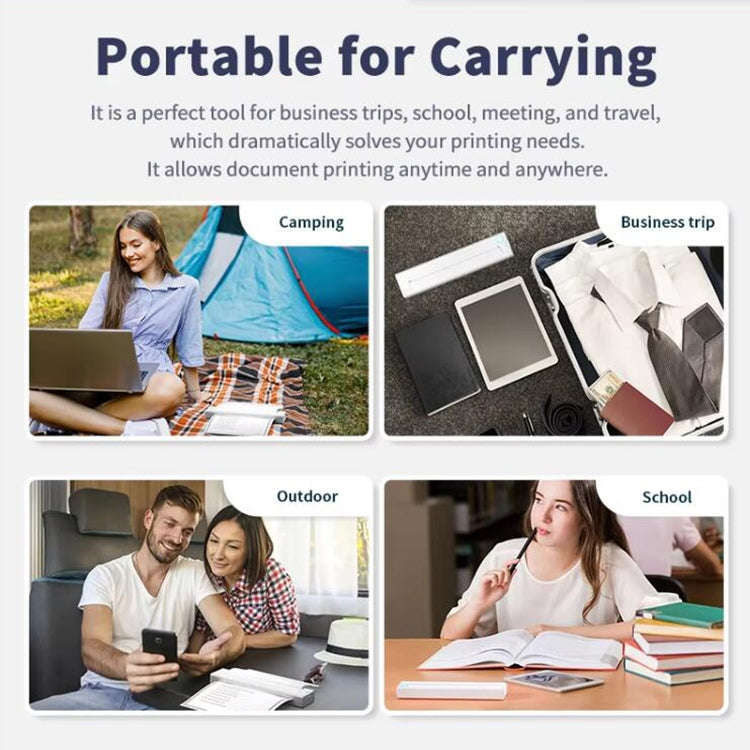 A41 203DPI Portable Tattoo Printer Office Study Bluetooth HD Thermal Printer(White)