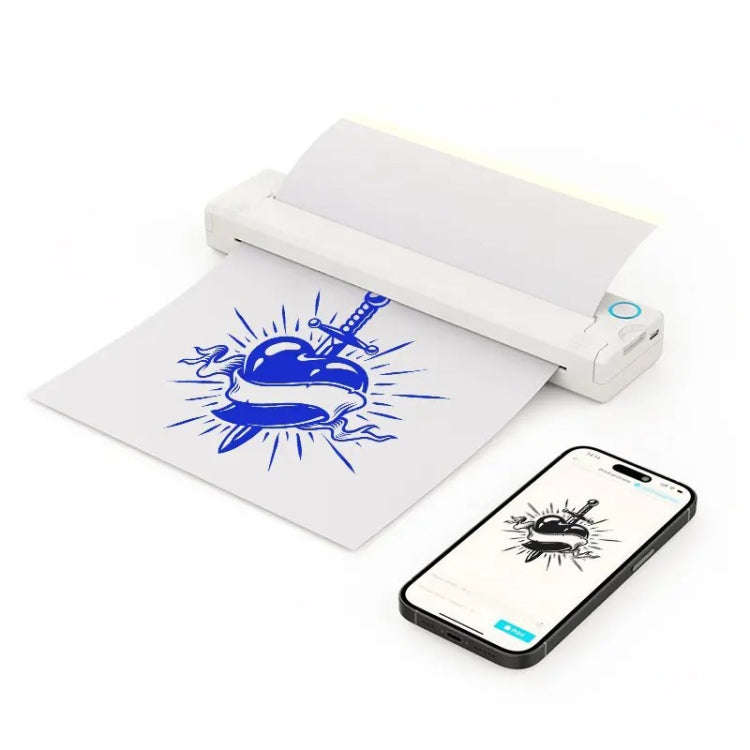 A41 203DPI Portable Tattoo Printer Office Study Bluetooth HD Thermal Printer(White)