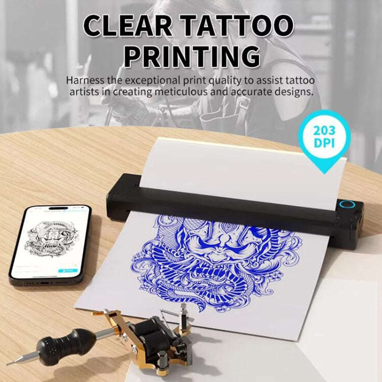 A41 203DPI Portable Tattoo Printer Office Study Bluetooth HD Thermal Printer(White)
