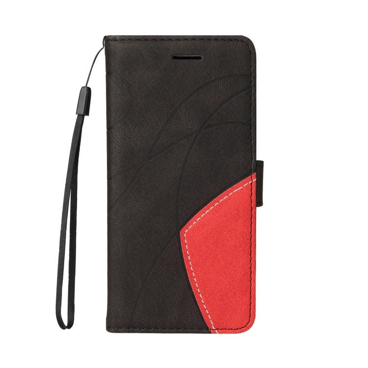 For Motorola Edge 50 5G Dual-color Splicing Flip Leather Phone Case(Black)