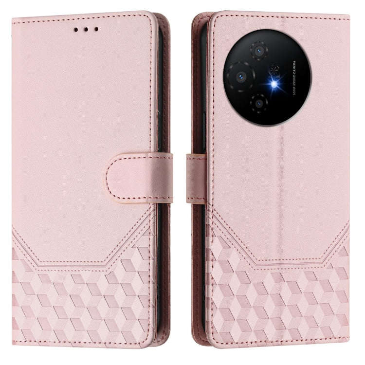 For TCL 50 XL Honeycomb Embossing RFID Leather Phone Case(Pink)