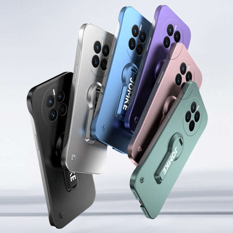 For Huawei Mate 50 Baking Varnish 360 Rotate Holder No Frame PC Phone Case(Silver)