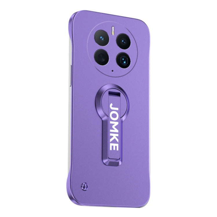 For Huawei Mate 50 Pro Baking Varnish 360 Rotate Holder No Frame PC Phone Case(Purple)