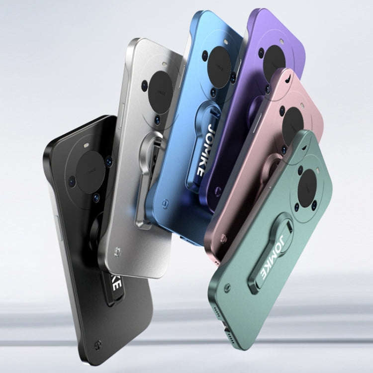 For Huawei Mate 60 Baking Varnish 360 Rotate Holder No Frame PC Phone Case(Silver)