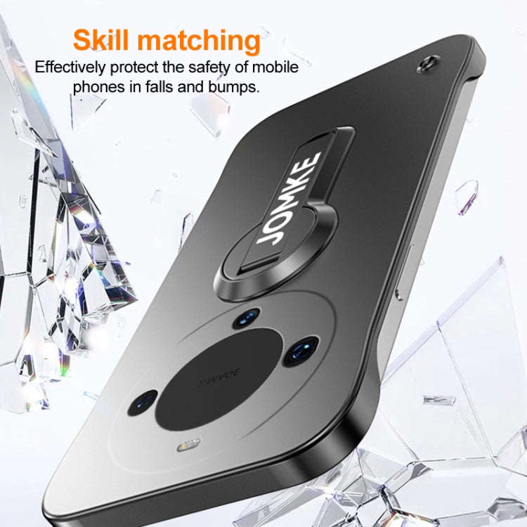 For Huawei Mate 60 Baking Varnish 360 Rotate Holder No Frame PC Phone Case(Silver)