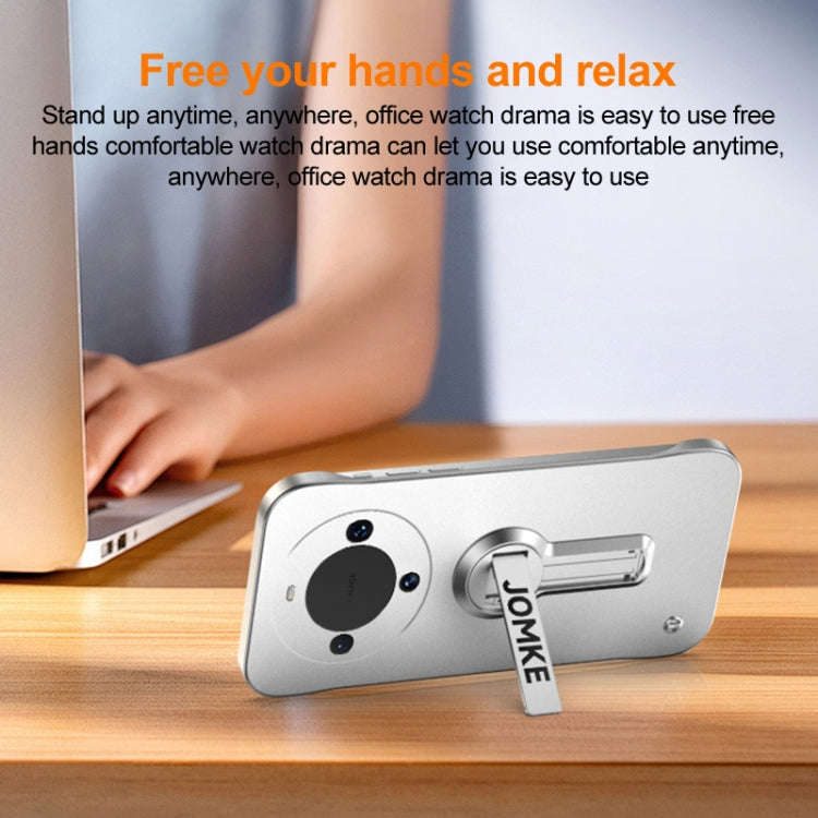 For Huawei Mate 60 Baking Varnish 360 Rotate Holder No Frame PC Phone Case(Silver)