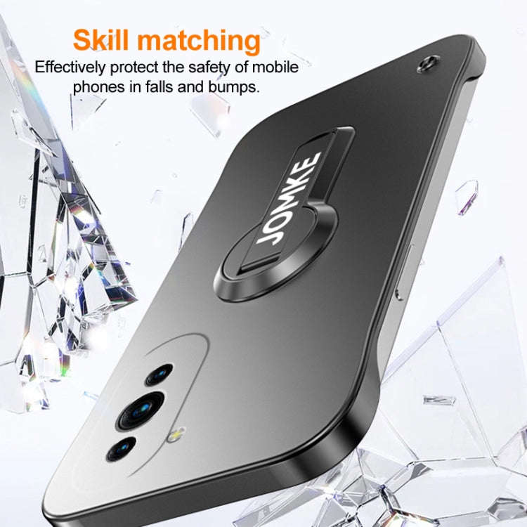 For Huawei nova 10 Pro Baking Varnish 360 Rotate Holder No Frame PC Phone Case(Black)
