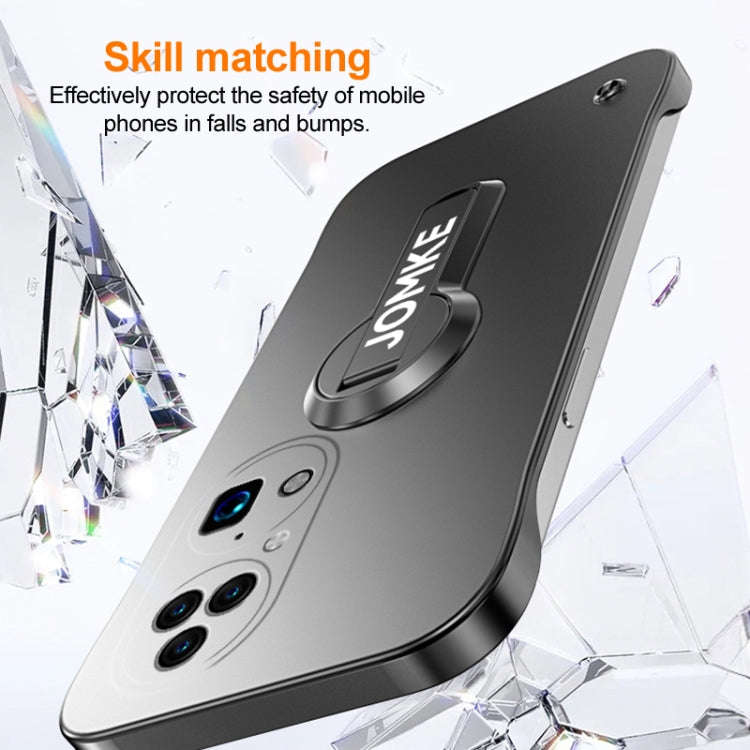 For Huawei P50 Pro Baking Varnish 360 Rotate Holder No Frame PC Phone Case(Black)