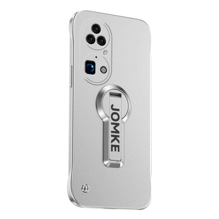 For Huawei P50 Pro Baking Varnish 360 Rotate Holder No Frame PC Phone Case(Silver)