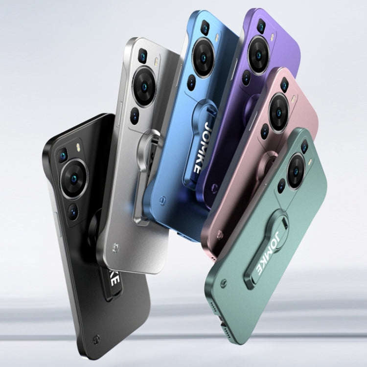 For Huawei P60 Pro Baking Varnish 360 Rotate Holder No Frame PC Phone Case(Green)