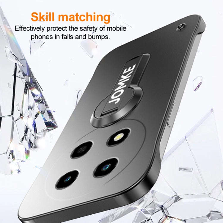 For Huawei Enjoy 70 Pro Baking Varnish 360 Rotate Holder No Frame PC Phone Case(Silver)