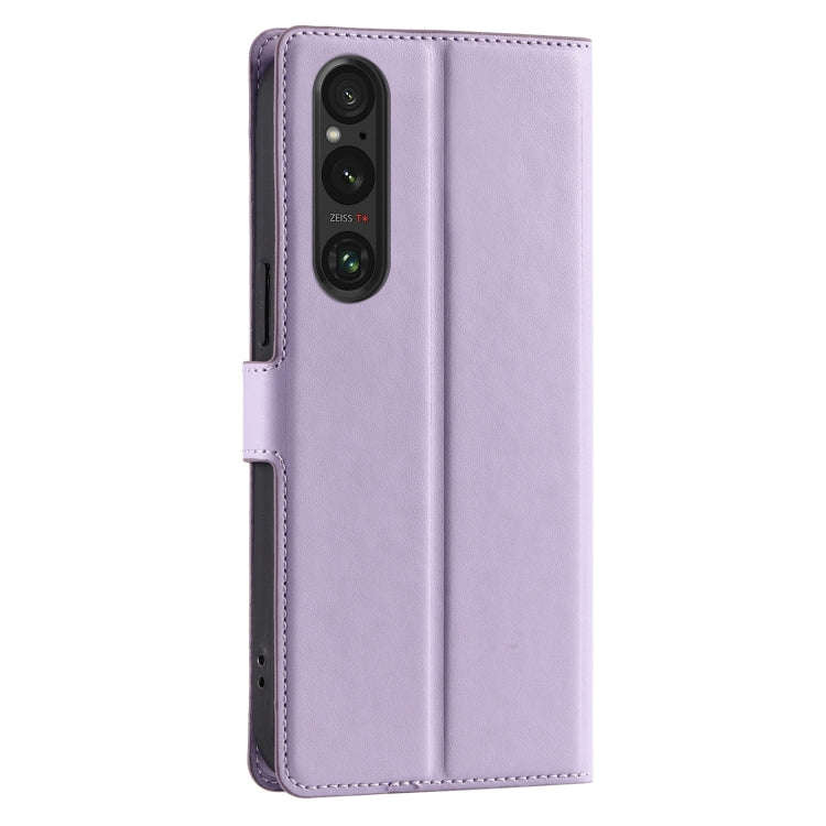 For Sony Xperia 1 VI Voltage Ultra-thin Dot Leather Phone Case(Purple)