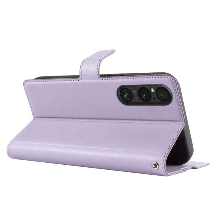 For Sony Xperia 1 VI Voltage Ultra-thin Dot Leather Phone Case(Purple)