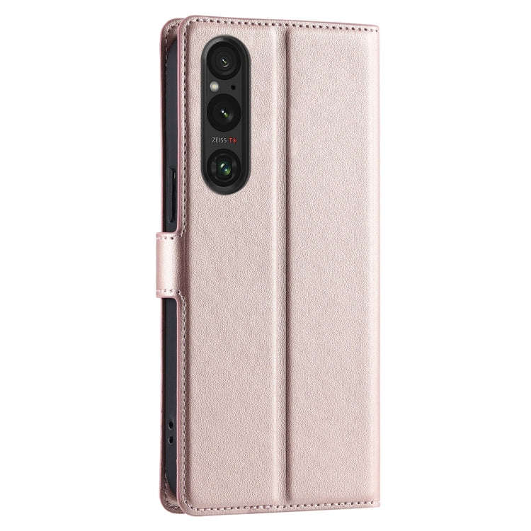 For Sony Xperia 1 VI Voltage Ultra-thin Dot Leather Phone Case(Rose Gold)