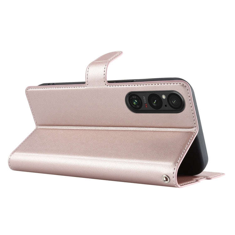 For Sony Xperia 1 VI Voltage Ultra-thin Dot Leather Phone Case(Rose Gold)