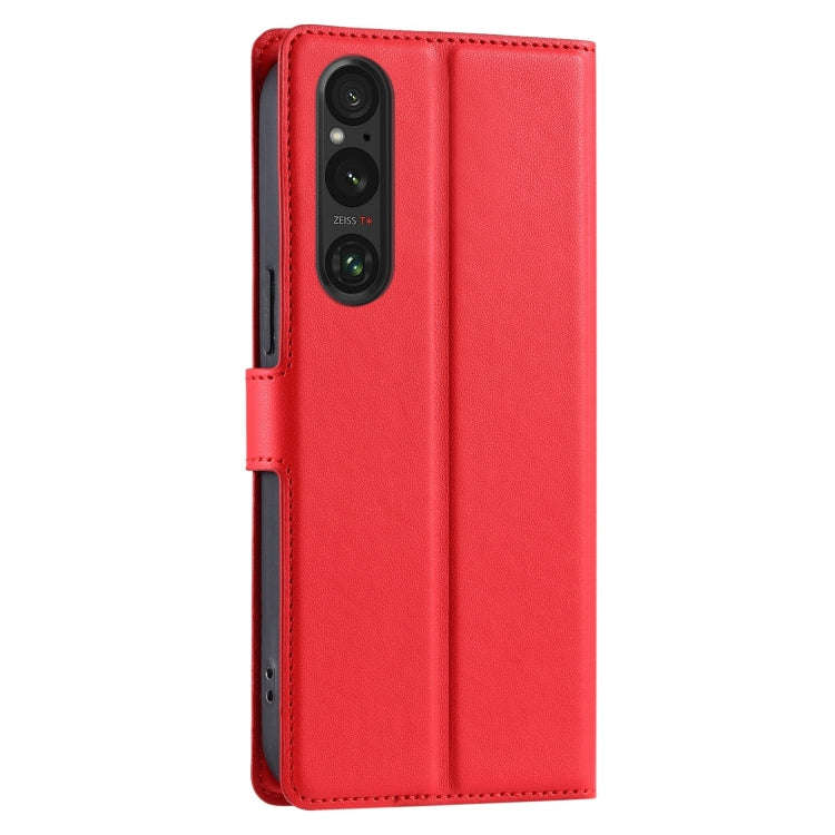 For Sony Xperia 1 V Voltage Ultra-thin Dot Leather Phone Case(Red)