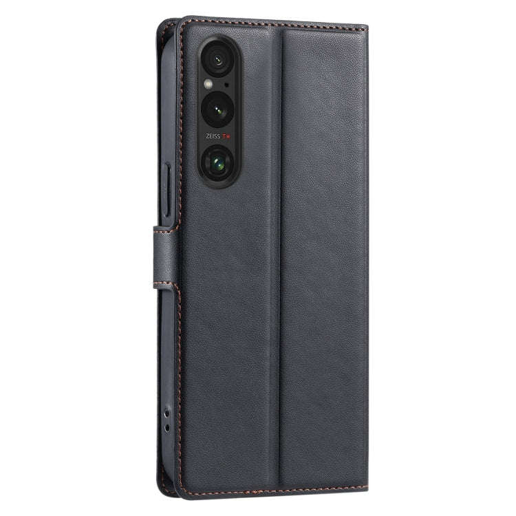 For Sony Xperia 1 V Voltage Ultra-thin Dot Leather Phone Case(Black)