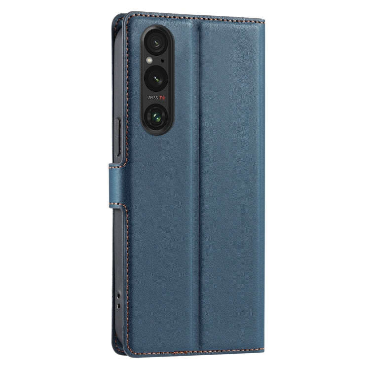 For Sony Xperia 1 V Voltage Ultra-thin Dot Leather Phone Case(Blue)