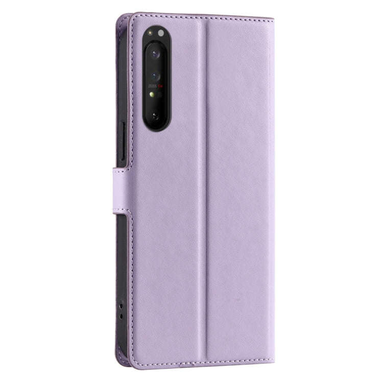 For Sony Xperia 1 IV Voltage Ultra-thin Dot Leather Phone Case(Purple)