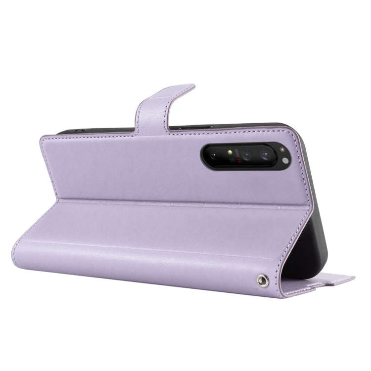 For Sony Xperia 1 IV Voltage Ultra-thin Dot Leather Phone Case(Purple)