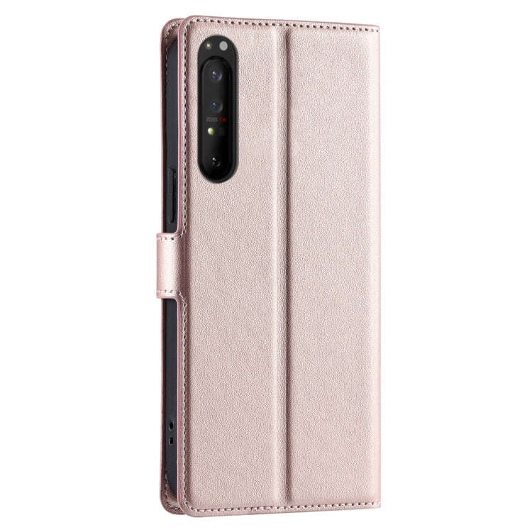 For Sony Xperia 1 IV Voltage Ultra-thin Dot Leather Phone Case(Rose Gold)