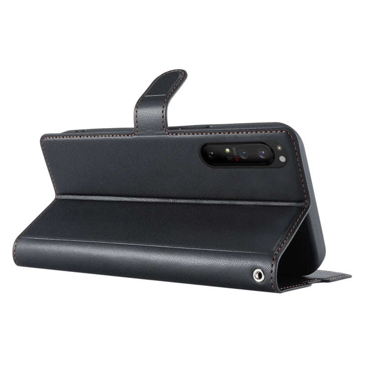 For Sony Xperia 1 IV Voltage Ultra-thin Dot Leather Phone Case(Black)