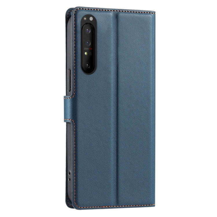 For Sony Xperia 1 IV Voltage Ultra-thin Dot Leather Phone Case(Blue)