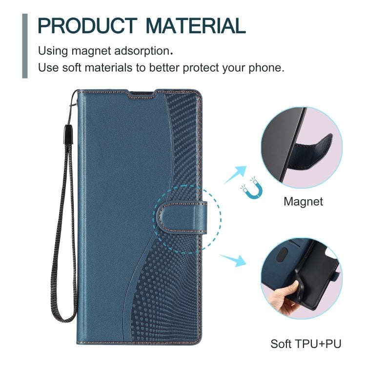 For Sony Xperia 1 IV Voltage Ultra-thin Dot Leather Phone Case(Blue)