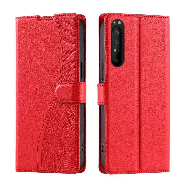 For Sony Xperia 1 III Voltage Ultra-thin Dot Leather Phone Case(Red)