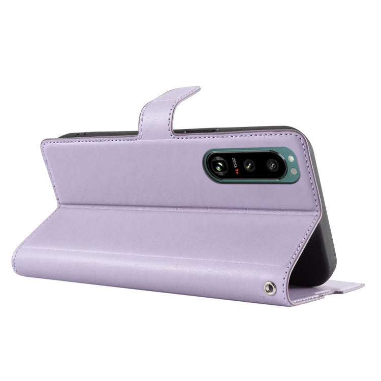 For Sony Xperia 5 III Voltage Ultra-thin Dot Leather Phone Case(Purple)