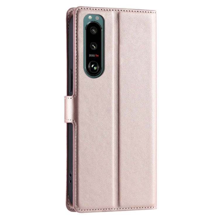 For Sony Xperia 5 III Voltage Ultra-thin Dot Leather Phone Case(Rose Gold)