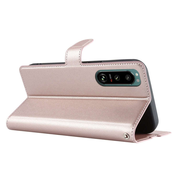 For Sony Xperia 5 III Voltage Ultra-thin Dot Leather Phone Case(Rose Gold)