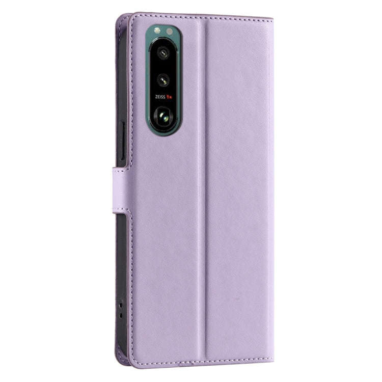 For Sony Xperia 5 IV Voltage Ultra-thin Dot Leather Phone Case(Purple)