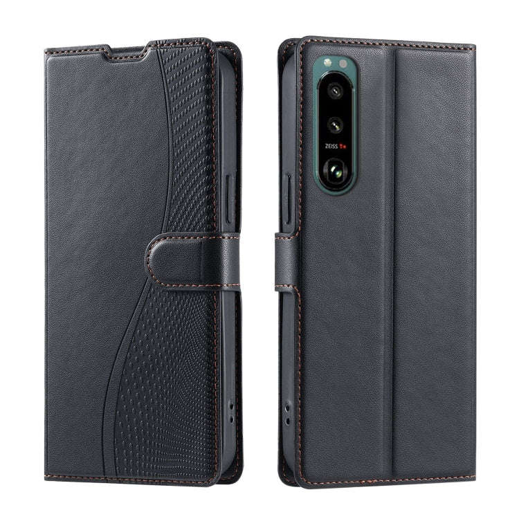 For Sony Xperia 5 IV Voltage Ultra-thin Dot Leather Phone Case(Black)