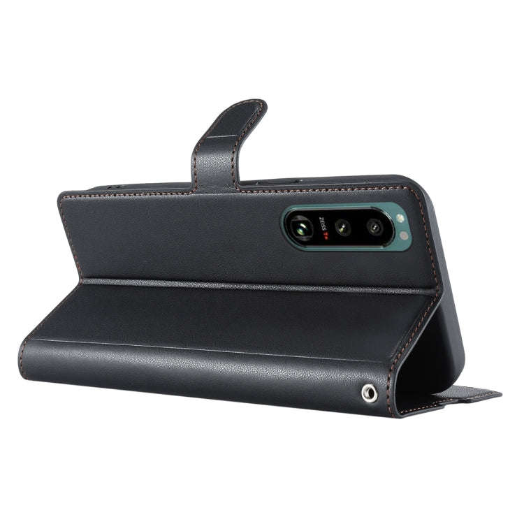 For Sony Xperia 5 IV Voltage Ultra-thin Dot Leather Phone Case(Black)