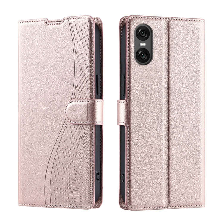 For Sony Xperia 5 VI Voltage Ultra-thin Dot Leather Phone Case(Rose Gold)