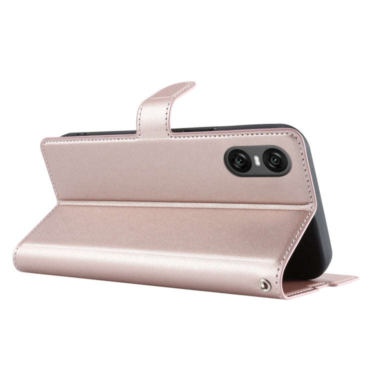 For Sony Xperia 5 VI Voltage Ultra-thin Dot Leather Phone Case(Rose Gold)