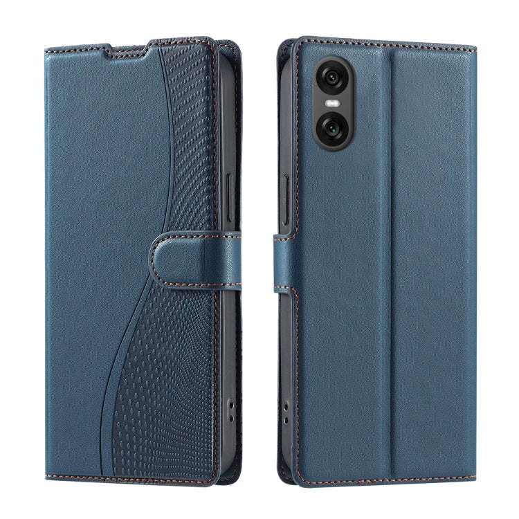 For Sony Xperia 5 VI Voltage Ultra-thin Dot Leather Phone Case(Blue)